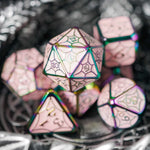 Cusdie 7 Pcs Galaxy Metal Dice