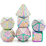 Cusdie 7 Pcs Galaxy Metal Dice